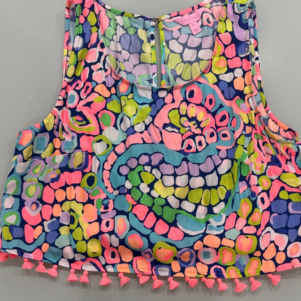 Lilly Pulitzer Neon Pink and Green Skirt Set - Picture 4 of 7